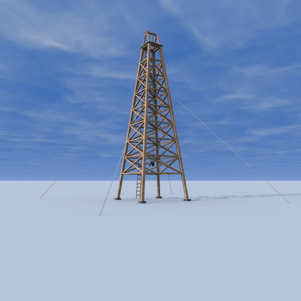 tower oil 3d model - oil tower 2 by merllin